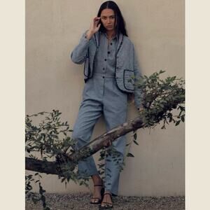 Trovata Audra Jumpsuit vintage Indigo Sz M Lagenlook Boho Chic Chore Minimalist